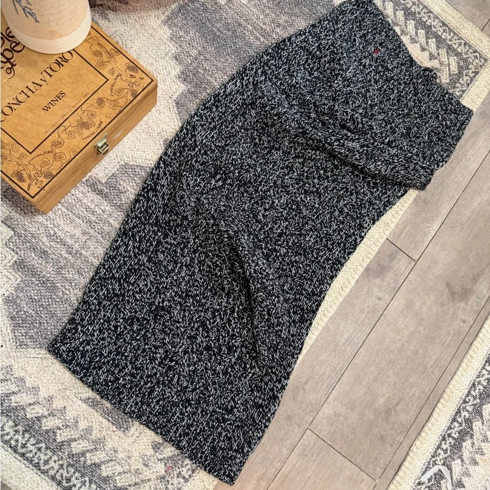 Ralph Lauren Toddler Girl Chunky Knit Black & White Marled Shawl-Collar Cardigan